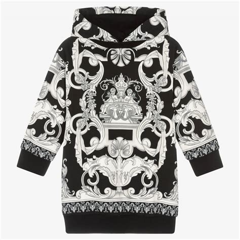 versace silber pullover|Versace patch embroidery hoodie.